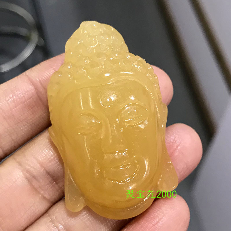 天然真品云南黄龙玉佛头吊坠男女如来佛玉坠玉石释迦摩尼玉佩挂坠
