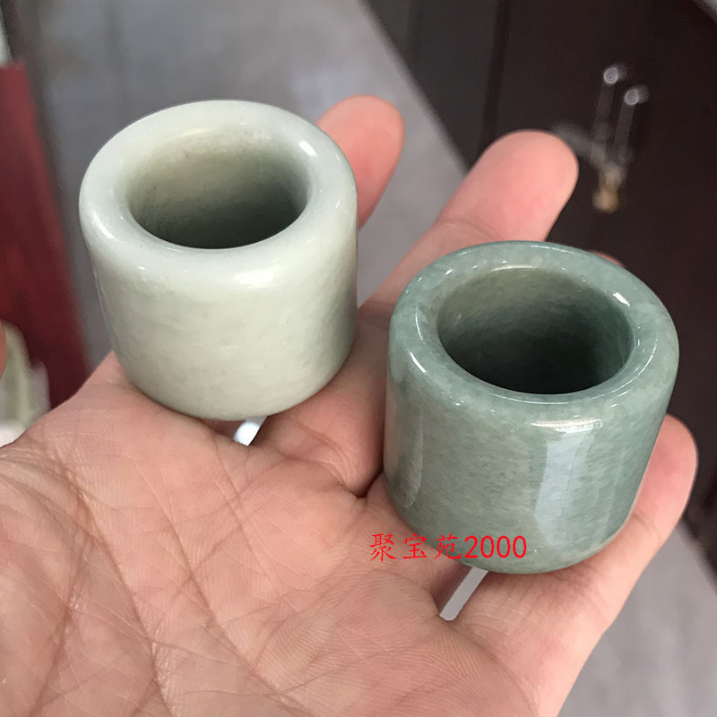 天然玉石贵州翠精雕扳指男款大拇指戒指翡翠色玉器指环时尚首饰品