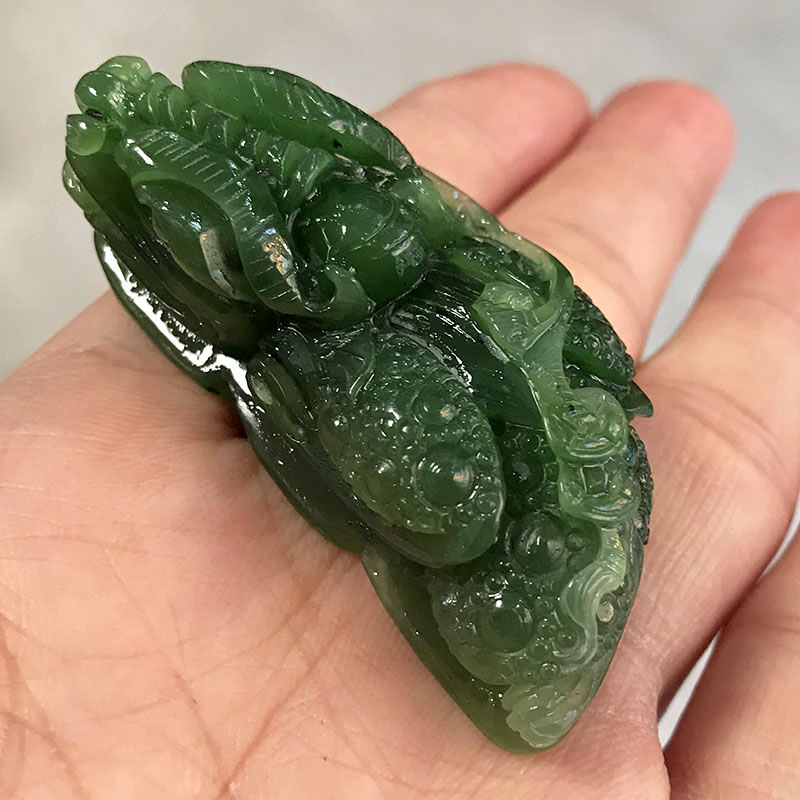 新疆和田玉碧玉貔貅吊坠玉石瑞兽