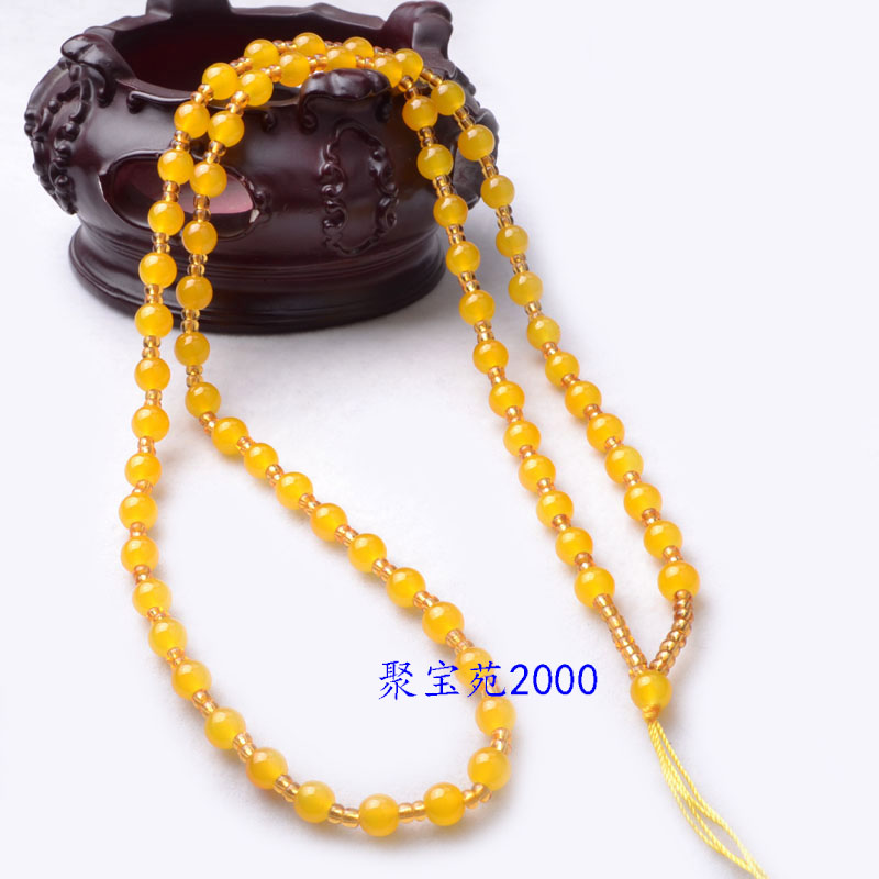 黄玉髓圆珠项链黄玉髓圆珠项链