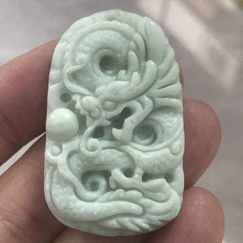 天然陕西蓝田玉游龙戏珠吊坠玉石十二生肖龙玉佩男女招财旺财挂件