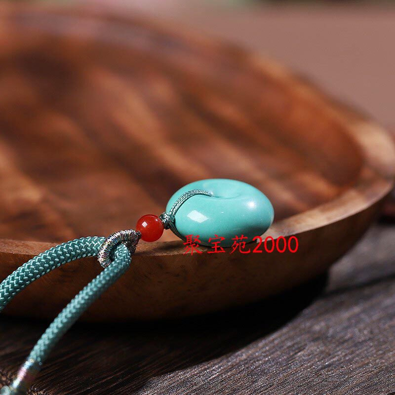 새로운 모조 후베이 원래 광산 청록색 안전 버클 펜던트 베이글 펜던트 편지지 팔찌 액세서리 느슨한 구슬 펜던트