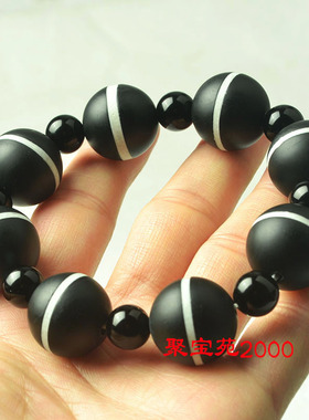 一线天药师珠玛瑙手链天然缠丝玛瑙大气手串圆珠文玩佛珠念珠手饰