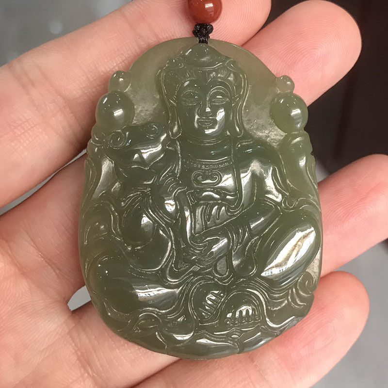 保真和田玉观音吊坠男女玉石如意观音菩萨玉佩挂坠吊坠玉佛牌项链