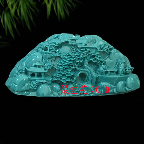 仿原石雕刻玉石山水客厅家居摆件