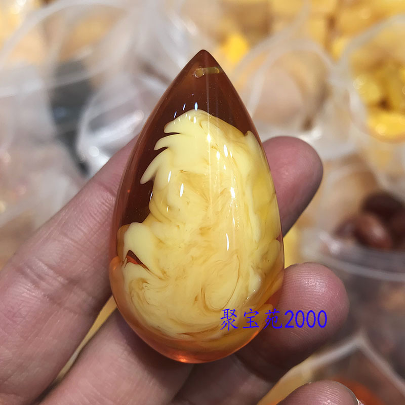 老蜜蜡吊坠水滴项链坠