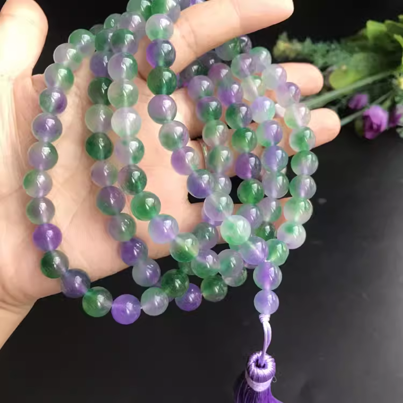 缅甸翡翠色冰种玉石挂链手链