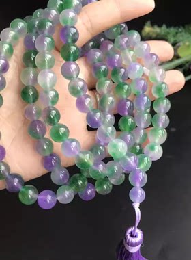 缅甸翡翠色冰种玉石挂链手链