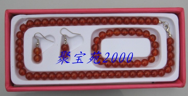 天然红玛瑙耳坠送女友礼品项链