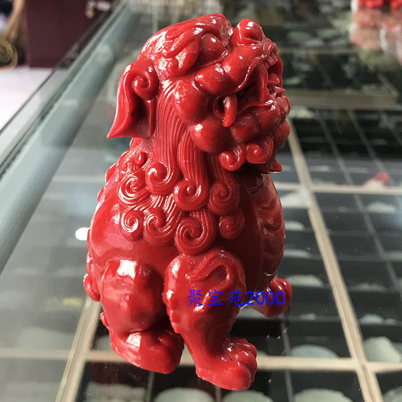 朱砂貔貅摆件仿南红玛瑙招财皮丘家居镇宅摆饰精雕柿子红神兽文玩