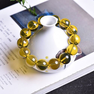 二代琥珀手串天然墨西哥净水蓝珀手串金珀佛珠手链108颗男女款