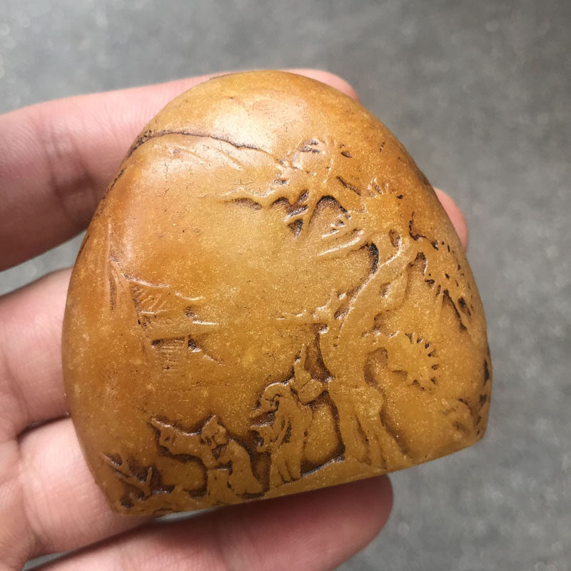 仿寿山石芙蓉石原石罗汉摆件人物石雕玉石摆件把玩件观赏品工艺品