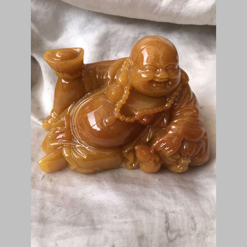 车饰摆件家居大肚佛黄龙玉