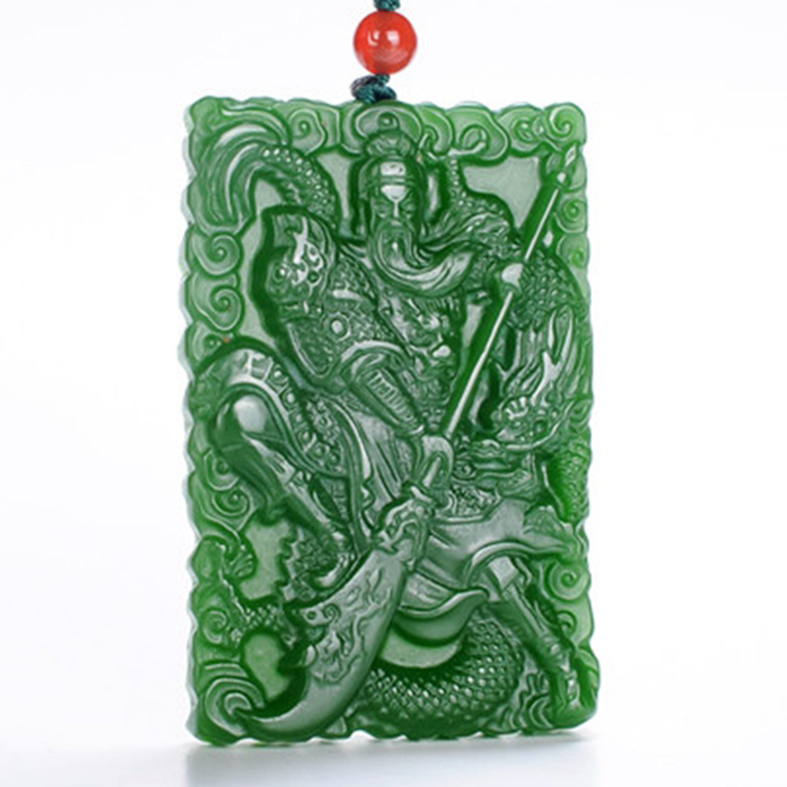 和田玉关公吊坠男款仿白玉关羽碧玉关二爷项链女玉牌玉佩玉石挂件