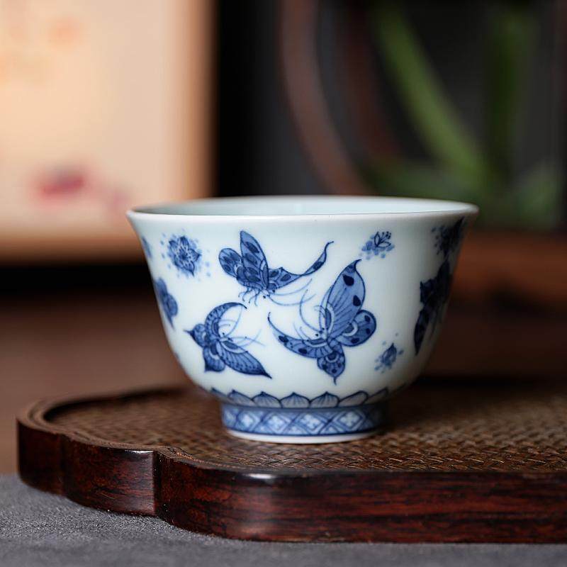 主人杯手绘青花品茗杯个人专用喝茶杯中式茶杯客杯景德镇福利捡漏,餐饮具,茶杯,淘宝优惠券,粉丝福利购,淘宝优惠卷