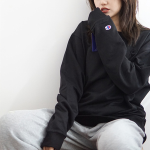 CHAMPION美版冠军运动男女情侣纯色套头卫衣休闲潮牌刺绣logo潮牌