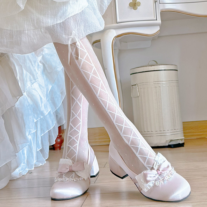 PINKYO原创芭蕾风少女蝴蝶结绑带连裤袜纯欲甜美长筒打底美腿丝袜,女士内衣/男士内衣/家居服,连裤袜/打底袜,淘宝优惠券,粉丝福利购,淘宝优惠卷