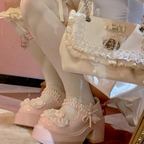 蕾丝缎带蝴蝶结优雅公主风手提包