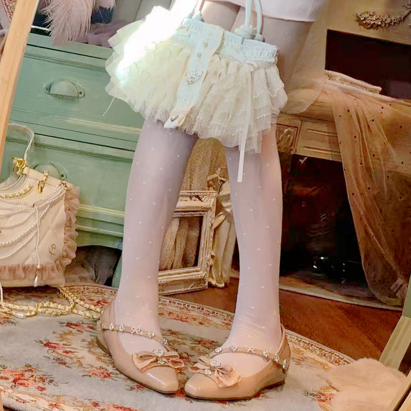 SwtCor甜核原创甜美蝴蝶结绑带平底单鞋女芭蕾舞鞋公主风时装凉鞋,女鞋,浅口单鞋,淘宝优惠券,粉丝福利购,淘宝优惠卷