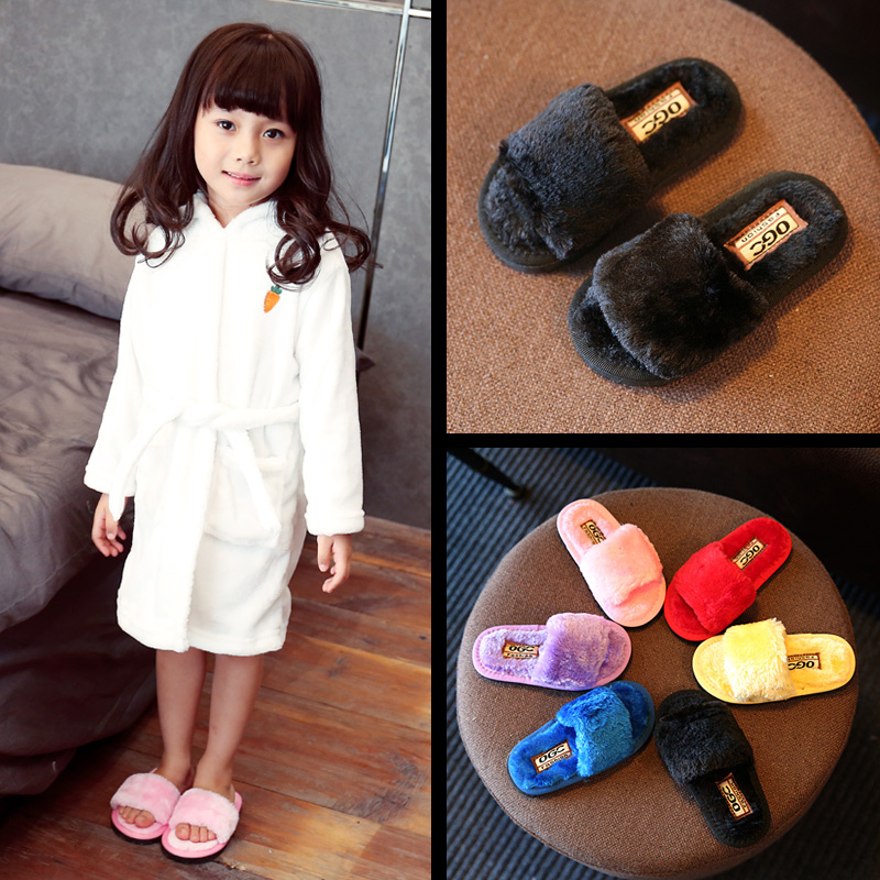 Pantoufles enfants en autre pour hiver - semelle autre - Ref 1032883 Image 1