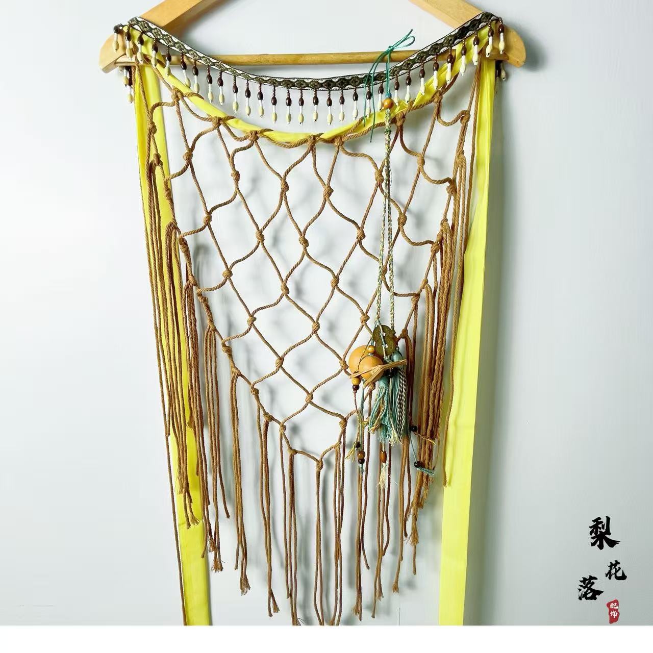汉服cos渔歌子破烂风渔网围裳葫芦田园抱腰不规则围裙摄影服配饰