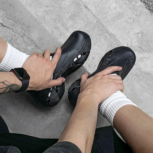 开车凉鞋 2025新款 外穿黑色包头拖鞋 洞洞鞋 男款 MRA蜻蜓厨师鞋 夏季