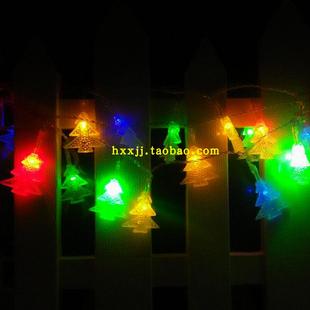 珠光圣诞树电池灯 led彩灯闪灯串灯绳灯串 星星节日圣诞元旦婚庆