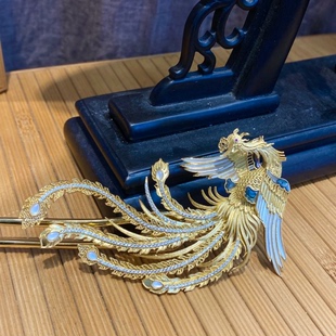 梦如珠宝 925银凤凰吊坠胸针发簪多用