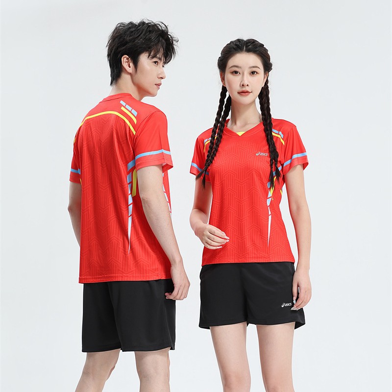 新款排球服男女短袖短裤套装速干比赛大赛服服情侣训练服