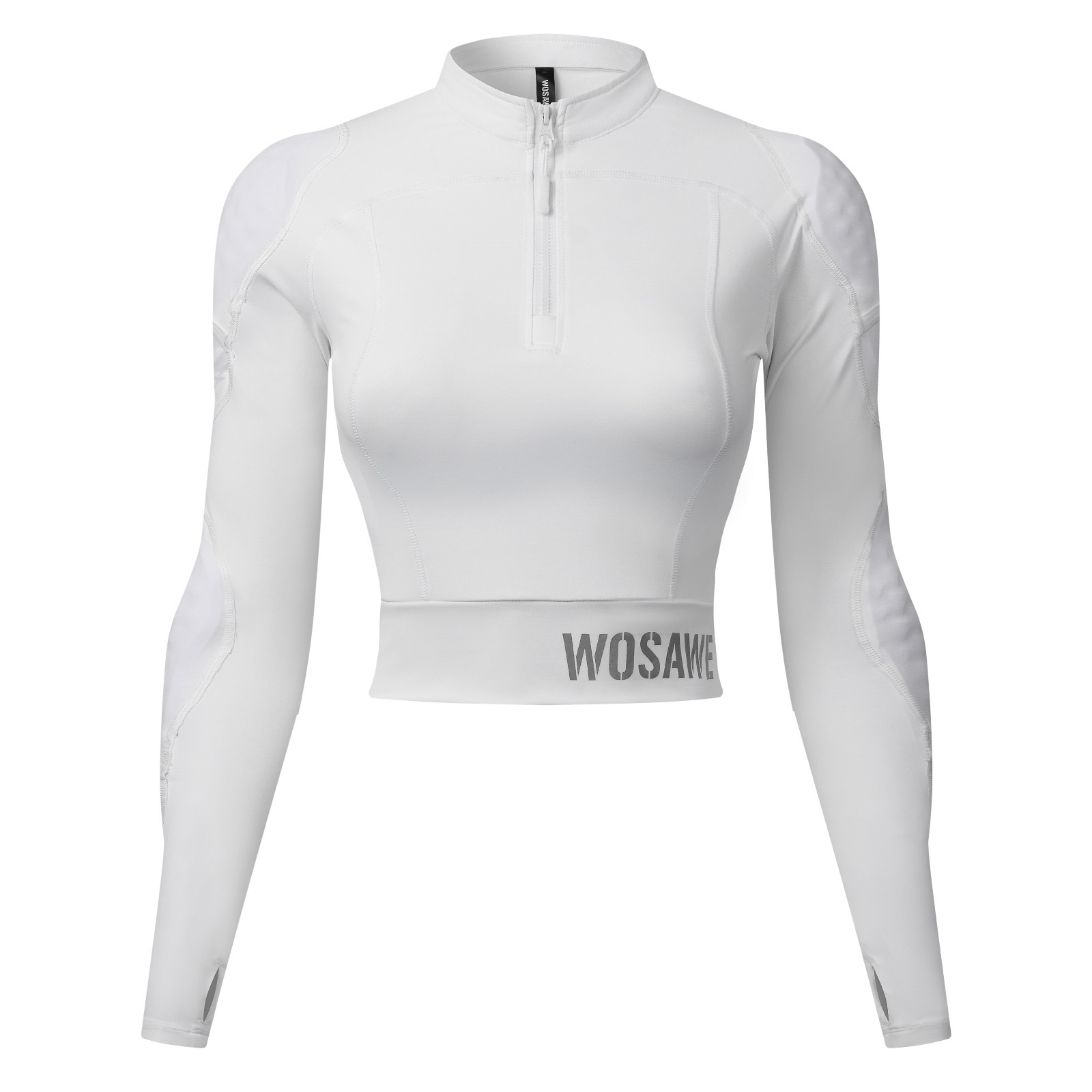 沃萨维骑士紧身短款性感上衣摩托车骑行护甲衣机车服休闲衣MD293