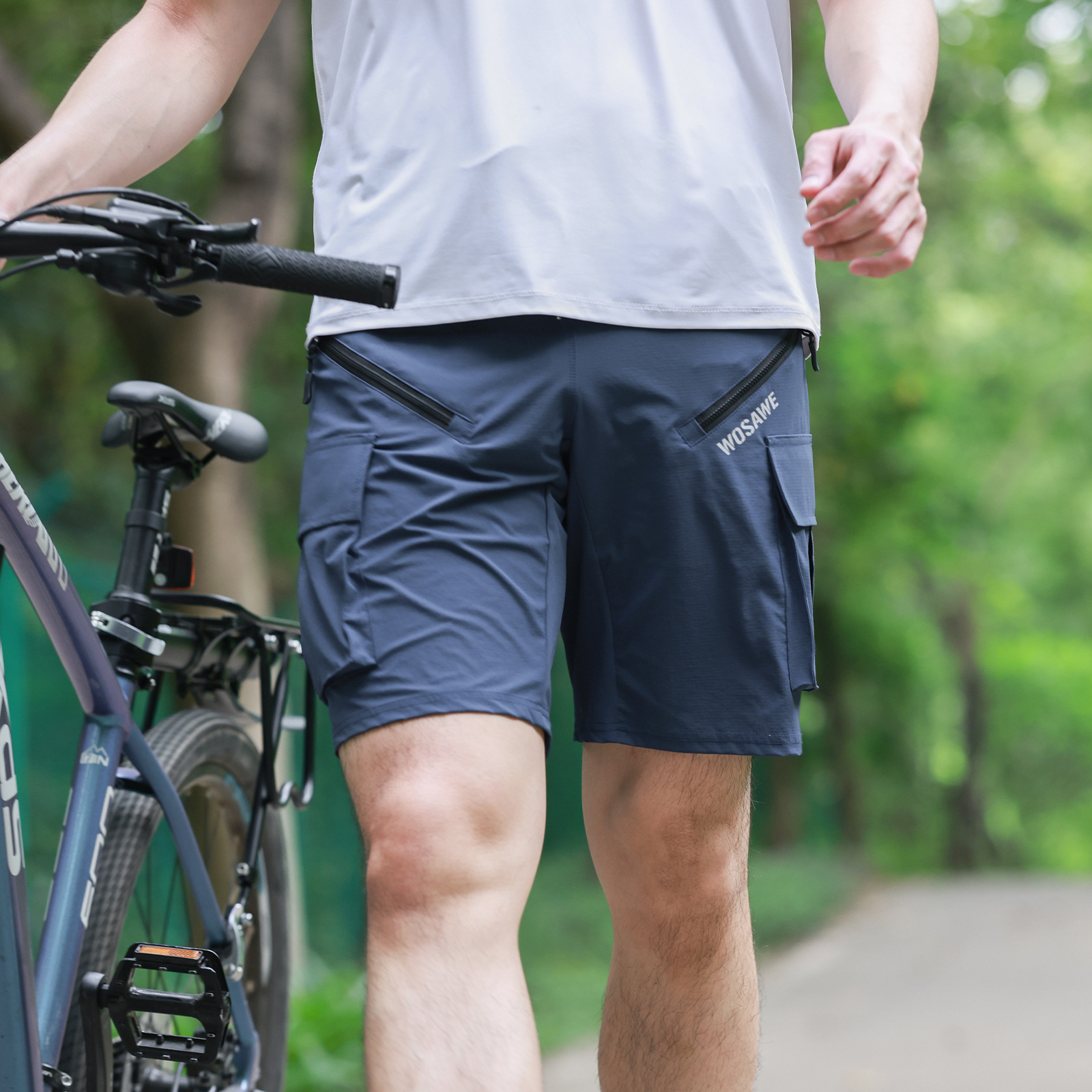 沃萨维夏季速降山地骑行短裤内裤一体跑步登山短裤速干透气BD153