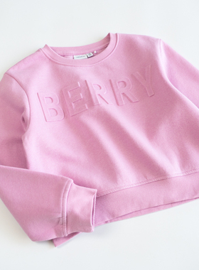 欣易雪法单童装 丹麦儿童字母柔软圆领针织卫衣加绒套头春秋冬