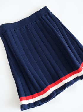 欣易雪法单童装 【绵羊毛】新春款女童 学院百褶裙洋气 甜美可爱