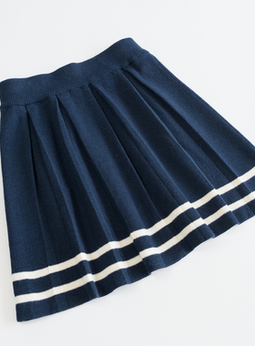 欣易雪法单童装 【绵羊毛】新春款女童 学院百褶裙洋气 甜美可爱