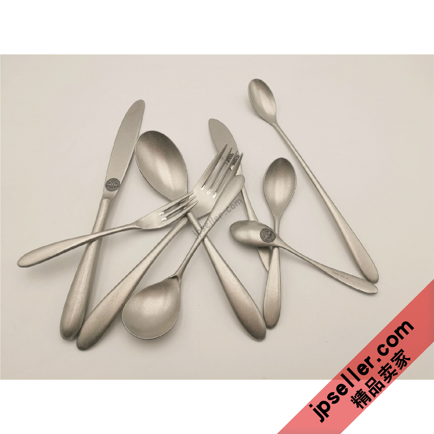 日本青芳 AOYOSHI复古磨砂银不锈钢甜品叉勺 Koneria圆弧柄系列