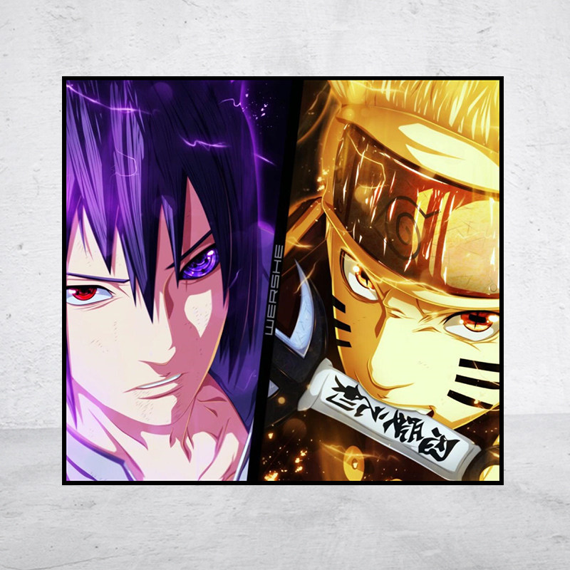 动漫5D钻石画火影忍者佐助鸣人方圆钻石画满贴十字绣满绣印花包邮