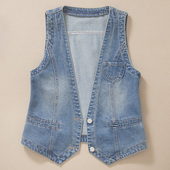 坎肩短款 马夹小背心高端时尚 外穿夏 外搭薄款 牛仔马甲女士春秋新款