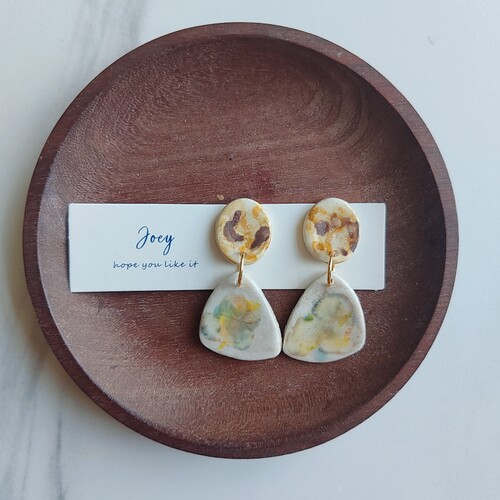 030Joey手工陶瓷耳钉耳饰陶瓷饰品