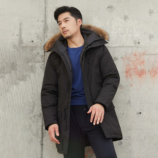 冬季经典加厚中长款羽绒服派克大衣男款 防风抗寒高保暖-15/-25℃