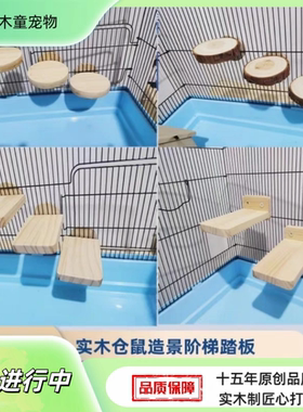 仓鼠金丝熊玩具实木踏板跳台造景