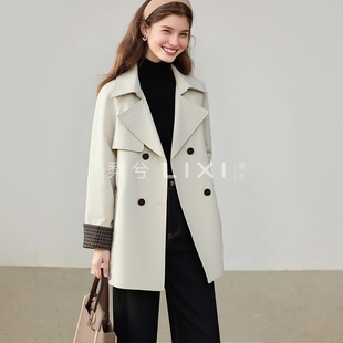 专柜同款秋冬款小个子短款风衣外套高级感绑带舒适遮肉女上衣厚款