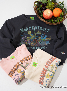 日本ships潮牌水果联名圆领薄毛圈卫衣男女童外贸童装质量超好