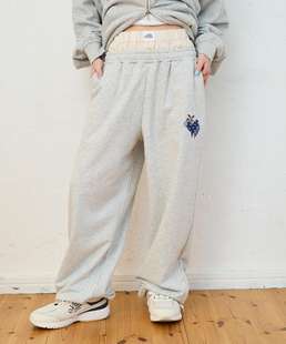 日本潮牌假两层可收脚毛圈卫裤8000+日币男女同款黑色