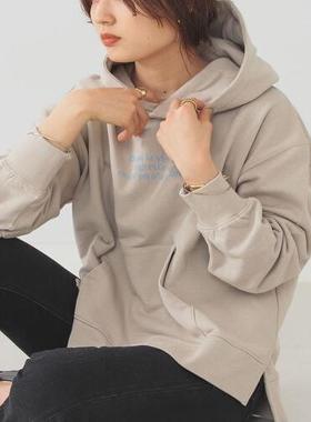 日本beams系列大轮廓宽松圆领运动休闲风毛圈纯棉连帽卫衣