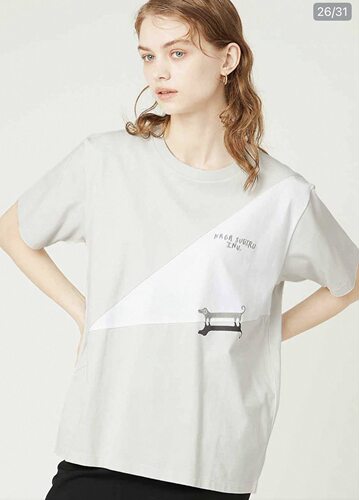 日本小潮牌长条狗刺绣纯棉短袖T恤男女同款情侣装