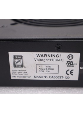 猎户座风扇 OA109AP-11-1TB 冷却风扇 104 CFM 3000 RPM 库存 246