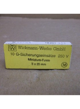41571 (Box of 10) Wickmann-Werke 5x20mm 250mA Glass Fuse
