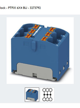 Verteilerblock-PTFIX 6X4 BU , Blau, für Hutschienenadapter