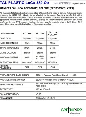 TAL J29A 热转印胶带 lo-co 300Oe Greencorp 12.7mm 1220m 褐色