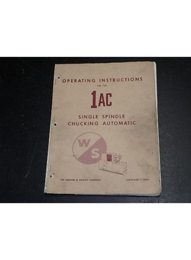 Warner SWASey 1AC 单轴 Chucking 签名操作员